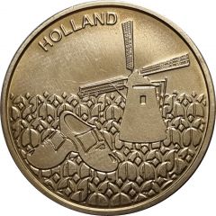 Medal - Holland Windmill and Clogs, Brass Mémodaille Europe Collection