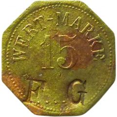 15 Pfennig Wert-Marke, Countermarked `FG`