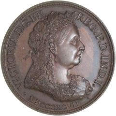 Medal - Victoria Diamond Jubilee; Brookes & Adams; bronze, 44mm