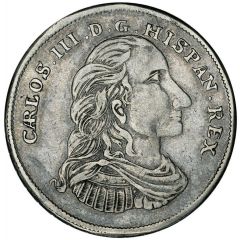 4 Reales - Carlos III Ascension of Carlos III to the throne