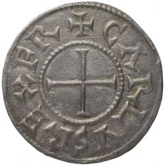 Denier - Charles II Paris mint, temple