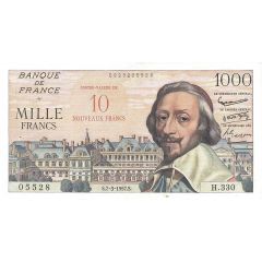 10 NF on 1000 Francs - Richelieu type 1953
