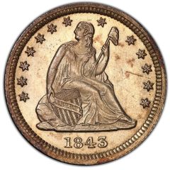 1/4 Dollar `Seated Liberty Quarter` without motto