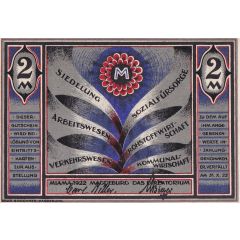 2 Marks MIAMA, Mitteldeutsche Ausstellung für Siedelung Sozialfürsorge und Arbeit Magdeburg 1922