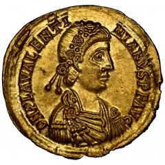 Solidus - Valentinian III VICTORIA AVGGG, Ravenna