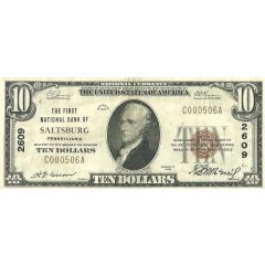 10 Dollars Small-Size National Bank Note
