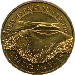 jeton touristique monnaie de paris puy de pariou 1209m chaine des puys