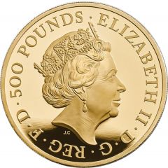 500 Pounds - Elizabeth II 5th portrait, 5 oz Fine Gold