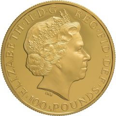 100 Pounds - Elizabeth II 4th portrait, 1 oz Fine Gold