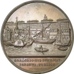 Medal - Construction of the port of Ripa Grande in Rome