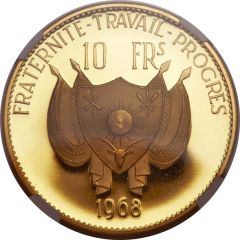 10 Francs Lion, gold essai