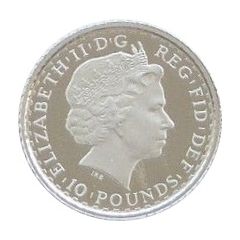 10 Pounds - Elizabeth II 4th portrait, 1/10 oz Fine Platinum