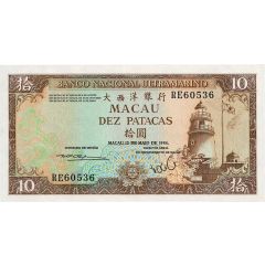 10 Patacas Banco Nacional Ultramarino