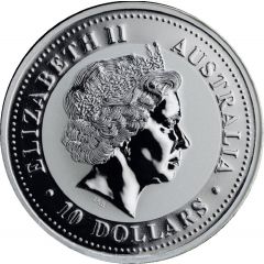 10 Dollars - Elizabeth II 4th Portrait - Year of the Snake - Silver Bullion Coin