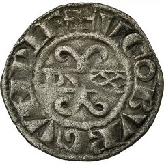 Denier with clovers - Hugh IV Dijon