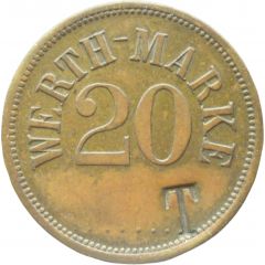 20 Pfennig Werth-Marke, Countermarked `T`