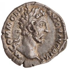 Denarius - Commodus TR P VIII IMP VI COS IIII P P, Minerva