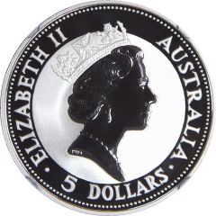 5 Dollars - Elizabeth II 3rd Portrait - Australian Kookaburra