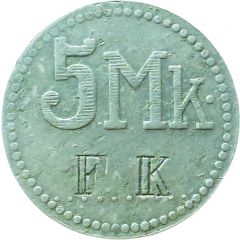 5 Mark Werth-Marke, Countermarked `FK`