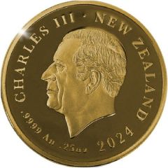 10 Dollars - Charles III 1st Portrait - Great Spotted Kiwi, Gold Proof