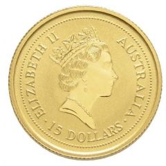 15 Dollars - Elizabeth II 3rd Portrait - Australian Kangaroo - Gold Bullion Coin