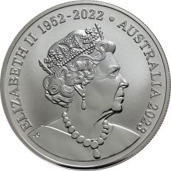 1 Dollar In the name of Elizabeth II, 6th portrait - Silver Kangaroo, Mob of Thirty