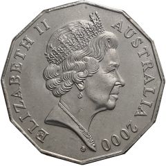 50 Cents - Elizabeth II 5th Portrait - Royal Visit