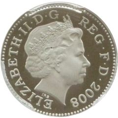 1 Penny - Elizabeth II 4th portrait, Portcullis, Platinum Proof