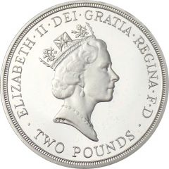 2 Pounds - Elizabeth II Bank of England, Silver Piedfort