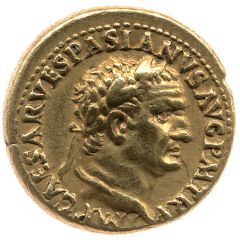 Aureus - Vespasian COS ITER TR POT, Pax