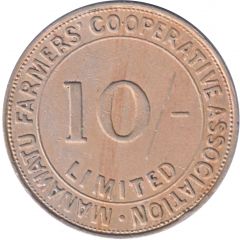 Token - Manawatu Farmer`s Co-Operative Association 10 Shillings