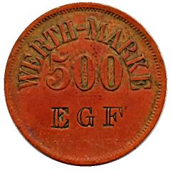 500 Pfennig Werth-Marke, Countermarked `EGF`