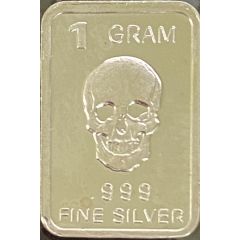 1 Gram Silver Forward facing skull