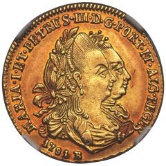 1600 Réis - Maria I and Pedro III Bahia Mint