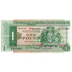 1 Pound Clydesdale and North of Scotland Bank