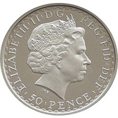 50 Pence - Elizabeth II 4th portrait, 1/4 oz Fine Silver