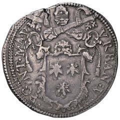 1 Testone - Urban VIII S. Peter and S. Paul, keys on left