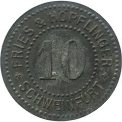 10 Pfennig - Schweinfurt Fries and Höpflinger
