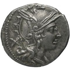 Denarius Shield and Carnyx, ROMA