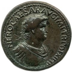 Sestertius - Nero PACE P R TERRA MARIQ PARTA IANVM CLVSIT S C