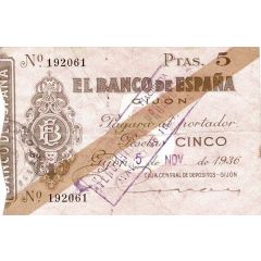 5 Pesetas Banco de España - Gijón