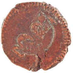 5 Réis - Luís I Countermark `CROWNED G.P.` over 3 Réis - Maria II, Portuguese India`