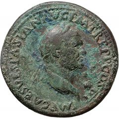 Sestertius - Vespasian ROMA S C, Roma, Tiber, Romulus, and Remus