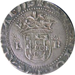 Tostão `L-R` – João III 2nd type, Lisboa mint