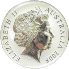 1 Dollar - Elizabeth II 4th Portrait - Silver Kangaroo, Gilded - Reg Mombassa
