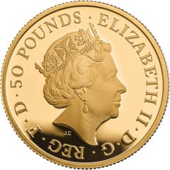 50 Pounds - Elizabeth II 5th portrait, 1/2 oz Fine Gold