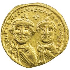 Solidus - Heraclius and Heraclius Constantine VICTORIA AVGU, Constantinopolis, no field letter, same size busts