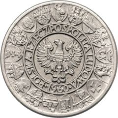 100 Zlotys Polish Millennium Trial Strike Ag bust right
