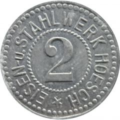 2 Pfennig - Dortmund Eisen u Stahlwerk Hoesch