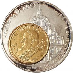 Medal - European Currencies 100 Lire Vatican